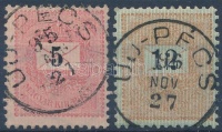 1889 5kr, 12kr 'ÚJ - PÉCS'