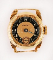 Mady másodpercmutatós, mechanikus női arany karóra. 14K Működő szerkezettel, üveg nélkül Összesen 8,7 g / Mechanic womens gold (14C) watch. Swiss. Total weight 8,7 g
