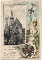 Heiligenkreuz, Stiftskirche / church, coat of arms, No. 567. Emb. litho