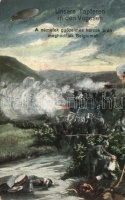 WWI German soldiers conquer Belgium, Zeppelin (Rb)