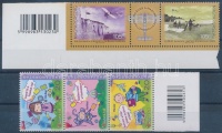 2009 Repüléstörténeti évfordulók sor ívsarki vonalkóddal + Filaklub sor hármascsíkban vonalkóddal