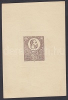 1921 50 éves a kőnyomatos bélyeg emlékívnek barna színű egyképes próbanyomata