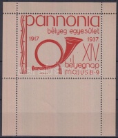 1937/2ba Pannónia Bélyegegyesület XIV. Bélyegnap emlékív piros/krémszínű papíron (10.000)