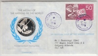 ENSZ 1978. 'A Világ nemzeteinek emlékérmei - Kamerun' Ag emlékérem (15g/0.925/32mm) megcímzett érmés borítékon elsőnapi bélyegzős bélyeggel, hátoldali tanúsítvánnyal, ismertetőkkel T:PP
United Nations 1978. 'The Medals of