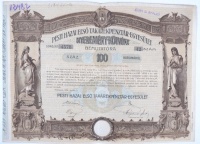 Budapest 1916. 'Magyar Jelzálog-Hitelbank' nyereményjegye + 1906. 'Pesti Hazai Első Takarékpénztár-Egyesület' nyeremény-kötvénye 100K-ról, szárazpecséttel, bélyegzésekkel T:III
