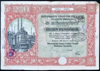 Budapest 1925. 'Rimamurány-Salgótarjáni Vasmű Rt.' 5 részvénye egyenként 50P-ről pecsétekkel, szelvényekkel T:II-
