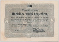1849. 30Kr 'Kossuth bankó' T:II (hajtatlan,kis folt)
Adamo G103