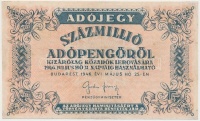 1946. 100.000.000AP T:restaurált
Adamo P55