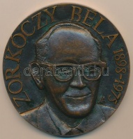 Koleszár Aranka (1946-) DN 'Zorkóczy Béla 1898-1975 / Emlékérem a hegesztés fejlesztéséért' Br emlékérem (83mm) T:2