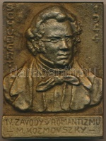 Mészáros József (1898-) 1944. 'Schubert' szlovák nyelvű Br plakett, jelzetlen (86x67,5mm) T:2
