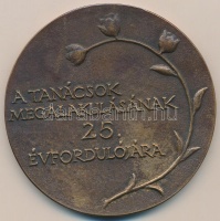 Szabó Gábor (1940-) DN 'A tanácsok megalakulásának 25. évfordulójára / Aszód Nagyközség Közös Tanácsa' Br plakett (98mm) T:2