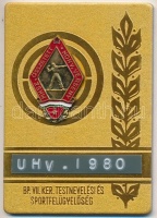 1980. 'MHSZ Összetett Honvéd Verseny, Budapest VII. kerület' fém emlékplakett (70x50mm) T:2