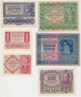 Ausztria 1922. 1K + 2K + 10K + 20K + 100K + 1000K T:I,II,III
Austria 1922. 1 Krone + 2 Kronen + 10 Kronen + 20 Kronen + 100 Kronen + 1000 Kronen C:UNC,XF,F
Krause 73,74,75,76,77,78