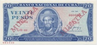 Kuba 1987. 20P 'MUESTRA (MINTA)' felülbélyegzéssel T:I 
Cuba 1987. 20 Pesos with 'MUESTRA' overprint C:UNC
Krause CS21