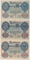 Német Birodalom/Császárság 1910. 20M (2x) + 1914. 20M T:III
German Empire 1910. 20 Marks (2x) + 1914. 20 Marks C:F
Krause 40,46