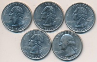 Amerikai Egyesül Államok 1976-2001. 1/4$ (5xklf emlékkiadás) T:2
USA 1976-2001. 1/4 Dollar (5xdiff commemorative issue) C:XF