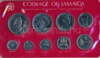 Jamaica 1977. 1c-1$ (7xklf) + 5$ Ag + 10$ Ag forgalmi szett tájékoztatóval díszkiadásban (csomagolás sérült) T:BU
Jamaica 1977. 1 Cents - 1 Dollar (7xdiff) +  5 Dollars Ag + 10 Dollars Ag in coin set with information in original