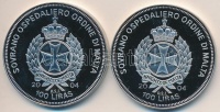 Máltai Lovagrend 2004. 100L (2x) 'Dánia az EU-ban' + 'Hollandia az EU-ban' T:PP Tanúsítvánnyal
Sovereign Order of Malta 2004. 100 Liras (2x) 'Denmark in the EU' + 'Netherlands in the EU' C:PP With certificates