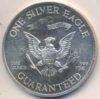 Amerikai Egyesült Államok 1977. 'Liberty Lobby - George Washington / 1SE' Ag emlékérem (31.73g/0.999/39mm) T:BU
USA 1977. 'Liberty Lobby - George Washington / One Silver Eagle' Ag medal (31.73g/0.999/39mm) C:BU