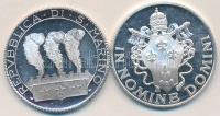 San Marino DN 'Az állam egységben van biztonságban' ezüstözött fém emlékérem (35mm) + Vatikán DN 'VI. Pál pápa' ezüstözött Ag emlékérem (35mm) T:PP
San Marino ND 'Salvam Fac Rempublicam Tuam' silver plated metal medallion