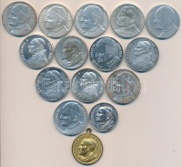 15db 'II. János pál pápa' ezüstözött fém és Br emlékérmek klf országokból T:vegyes
15pcs of 'Pope John Paul II' silver plated and Br medallions from diff. countries C:mixed