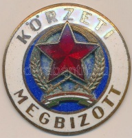 ~1970 'Körzeti megbízott' zománcozott jelvény, hiányzó tű T:2