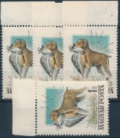 1956 Kutya 4 db ívszéli 1Ft 'tarajos réce' (12.000)
