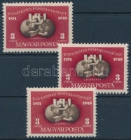 1950 3 db UPU blokkból kitépett bélyeg (21.000)