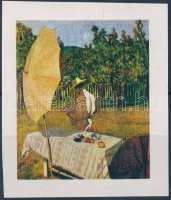 1967 Festmények III. 1.50Ft vágott bélyeg arany színnyomat nélkül. A szakirodalomban ismeretlen. / Mi 2345, gold colour print omitted. Not mentioned in the philatelic literature. Certificate: Glatz