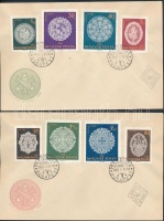 1960 Halasi csipke vágott sor 2 FDC-n + 1963 Téli olimpia vágott sor 2 FDC-n