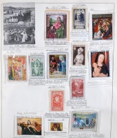 Francia festészet motívum gyűjtemény, közel 800 különféle európai és tengerentúli bélyeg sok jó értékkel, postatiszta sorokkal albumban