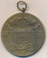 1929. 'Tiszti Vívó Club' fém emlékérem füllel (40mm) T:2,2-