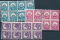 1928 Pengő-fillér (II.) 'B' sorozat nyolcastömbökben (40.000)