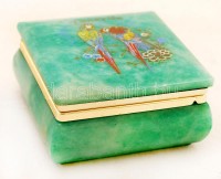 Kisméretű kő doboz, tetején rajzzal és 'Tenerife' felirattal, 8,5×8,5×4,5 cm