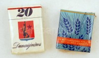 Magyar cigaretta, bontatlan, 2 doboz: Dunaújváros 20 éves, 66. Mezőgazdasági Kiállítás. 1967