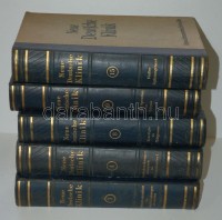 Neue deutsche Klinik. Handwörterbuch der praktischen Medizin. Bde. III, IV, VIII, IX, XV/5. Hrsg. v. Georg u. Felix Klemperer. Berlin-Wien, 1929-1938, Urban & Schwarzenberg. Kiadói aranyozott félbőr kötésben, illusztrációkkal, jó