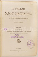 A Pallas nagy lexikona. A- Aradvármegye. Az összes ismeretek enciklopédiája tizenhat kötetben. I. kötet A szövegben 235 ábra; külön mellékletül 31 kép, ezek közt 4 színnyomat, 16 térkép és 3 városi tervrajz.Budapesten, 1893,