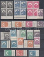 1926-1928 Pengő-fillér I-II. sorok klf értékei (közte B fog is) ívszéli érdekességekkel, 2 stecklapon (26.100 ++)
