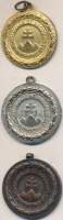 ~1930. 'Középfokú Iskolák Sportköreinek Országos Szövetsége - Versenydíja / Dulce et decorum est pro patria mori (Édes és dicső dolog a hazáért meghalni)' (3x) arany, ezüst, bronz fokozat, díjérmek T:2