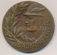 Matskássy Gyula (1912-1971) 1937. 'Bajnoki Érem / Magyar Pénzintézeti Sportegyletek Ligája - Kard csapat III. 1937.' bronz díjérem (50mm) T:2-