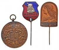 1939. 'MDEOSZ (Magyar Dalos Egyesületek Országos Szövetsége) Kassa' zománcozott fém jelvény 'Boczan Károly Csokonai u. 8.' gyártói jelzéssel + 'A Kassi Országos Dalosünnep Emlékérme / MDEOSZ (Magyar Dalos Egyesületek Országos