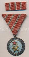 1954. Munka Érdemérem' zománcozott Br kitüntetés mellszalagon, szalagsávval tokban T:2