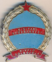 ~1960. 'Kisipari Szövetkezet Kiváló Dolgozója' zománcozott kitüntető jelvény T:2 kis zománchiba