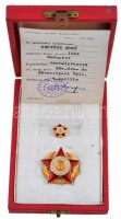 1969. 'A Gépipar Kiváló Dolgozója' aranyozott, zománcozott kitüntetés miniatűrrel tokban, igazolvánnyal T:2