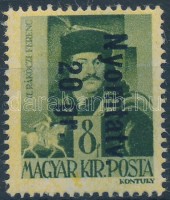 1946 Betűs Nyomtatv. 20gr. piros felülnyomás nélkül, rendkívül ritka tévnyomat! / Mi 870, red overprint omitted, very rare!