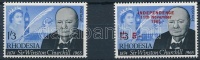 1965-1966 Winston Spencer Churchill bélyeg és felülnyomott változata Mi 7, 23