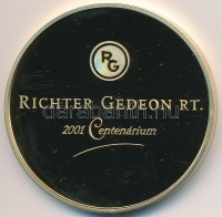 Kósa István (1953-) 2001. 'Richter Gedeon RT. 2001 Centenárium / Egészséges fejlődés a jövő nemzedékéért - Aszklépiosz' aranyozott fém (42,5mm) T:PP felületi karc