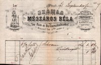 Mészáros Béla Tea-, Rum és Borkereskedésének számlája 1861-ből.