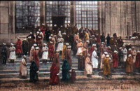 Konstantinápoly, hívők a Jéni dzsámi előtt. 1920.