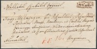 1819 Ex offo levél tintával rajzolt 'NKálló' graphical postmark